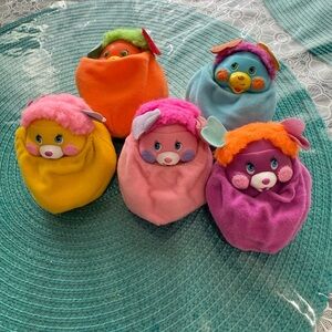 Vintage 1980s Mattel Pocket Popples Mini Plush Toy set
